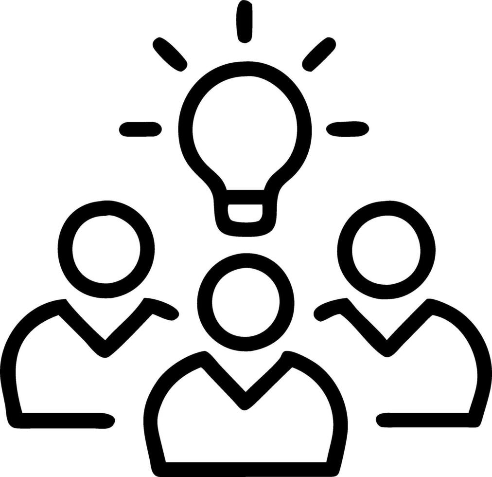 Inclusive Team Brainstorming in Office vector