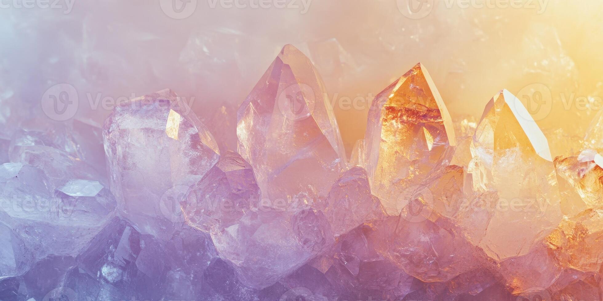 Ethereal background with sparkling crystals photo