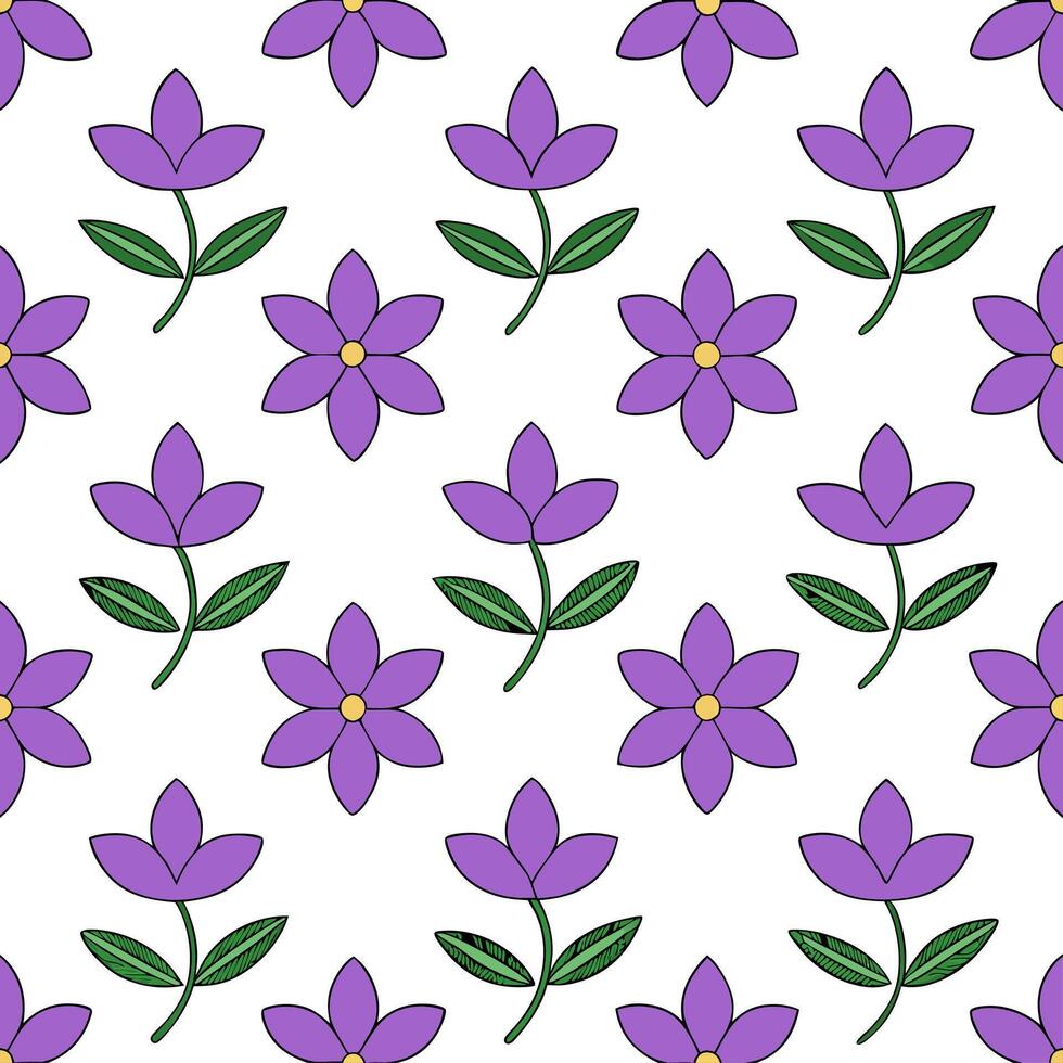 Lilac and ivy seamless pattern lush isolated white background perfect for garden textiles branding packaging vector