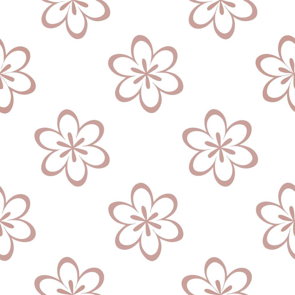 Pastel blossom seamless tile pattern with soft flower illustrations in light colors ideal for serene spaces vector