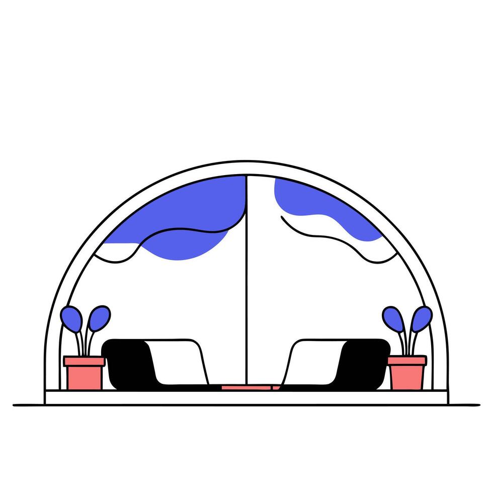 Futuristic Supportive Workspace vector