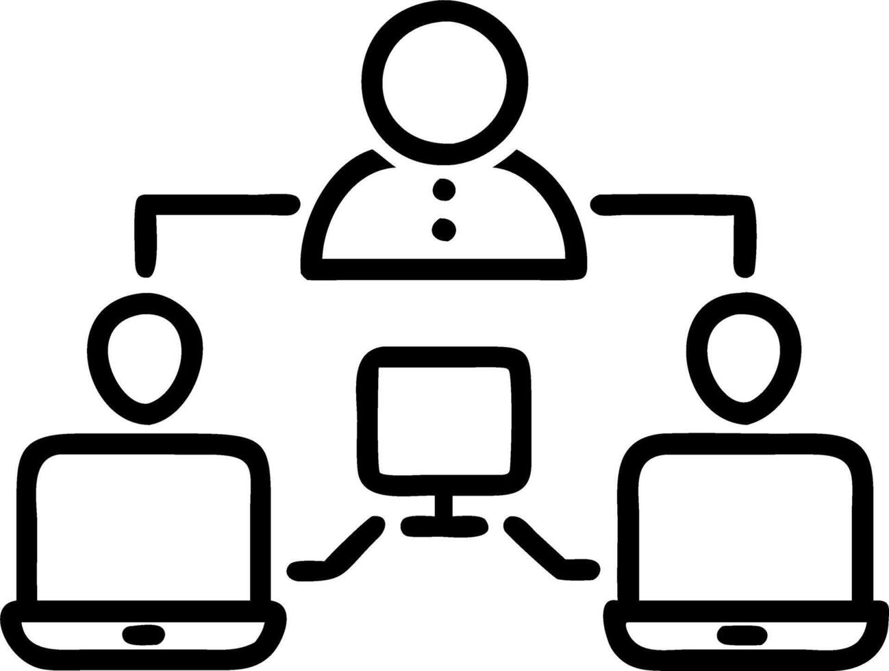 Dynamic Team Collaboration with Digital Devices vector