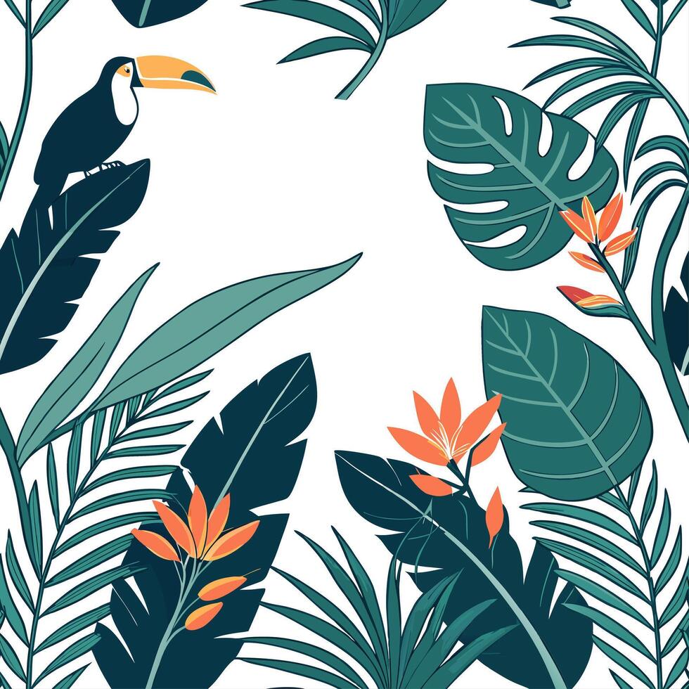 Contemporary minimalist seamless tile pattern with abstract floral shapes and neutral colors for sleek modern homes vector