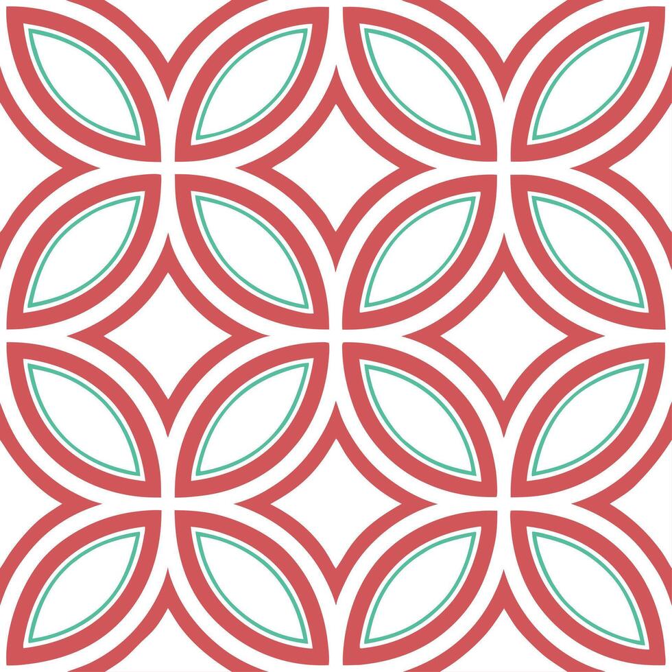 Contemporary abstract circle tile pattern with bright shapes and dynamic angles on white background vector