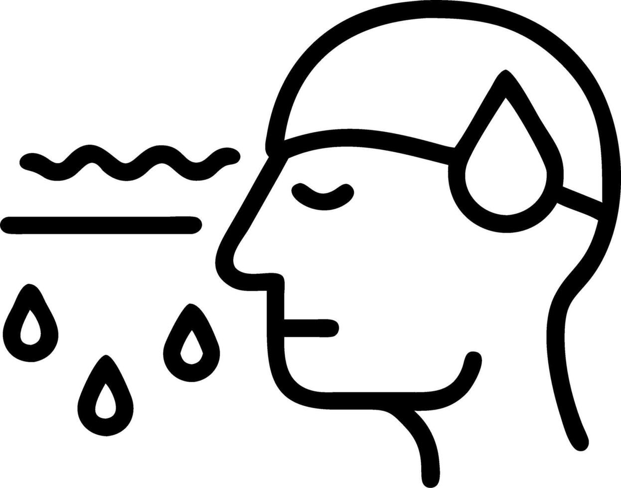 Close up of Sweat on a Runners Forehead vector