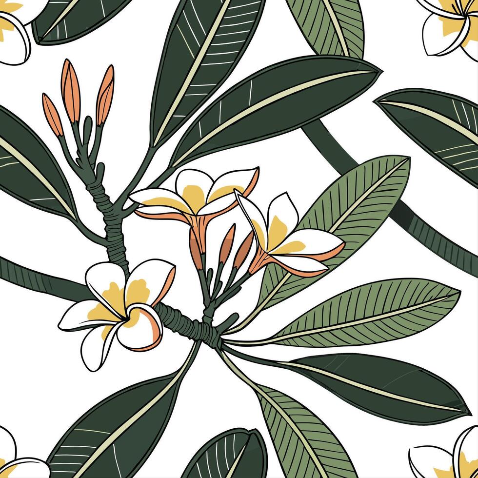 Art Deco magnolia seamless tile pattern with symmetrical magnolia motifs and gold accents for glamorous interiors vector