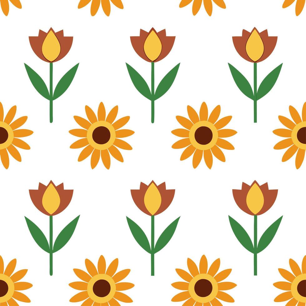 Bohemian wildflowers seamless tile pattern with eclectic peonies and dahlias in rich vibrant colors perfect for creative spaces vector