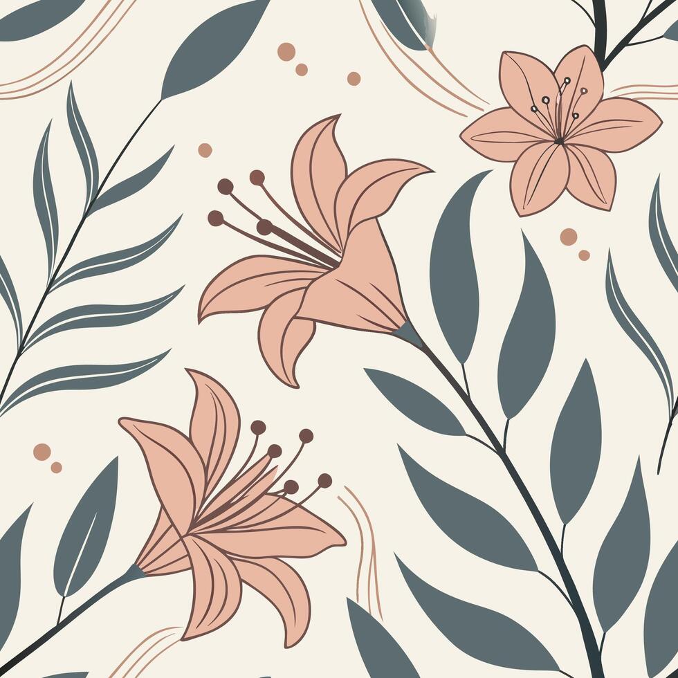 Elegant floral pattern design abstract background digital art soft tones close-up view organic shapes for modern decor vector