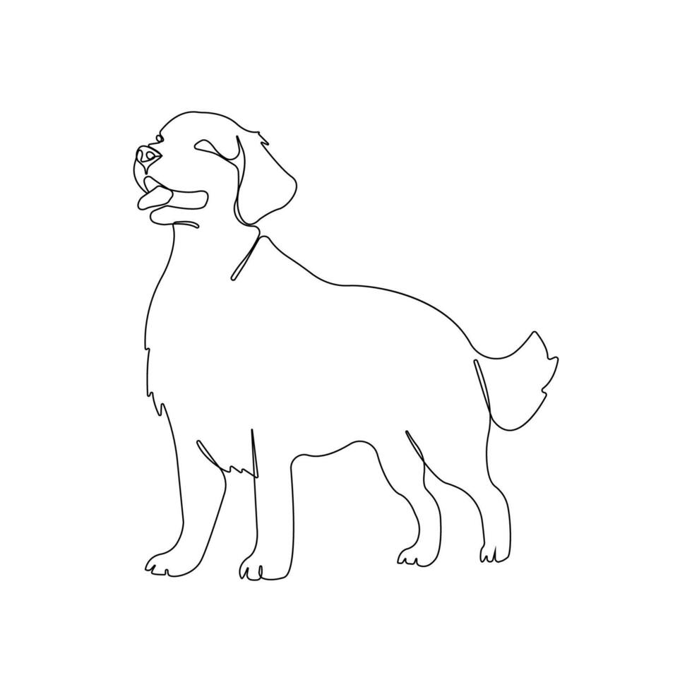 Continuous single line drawing of Golden Retriever. National Golden Retriever Day concept . vector