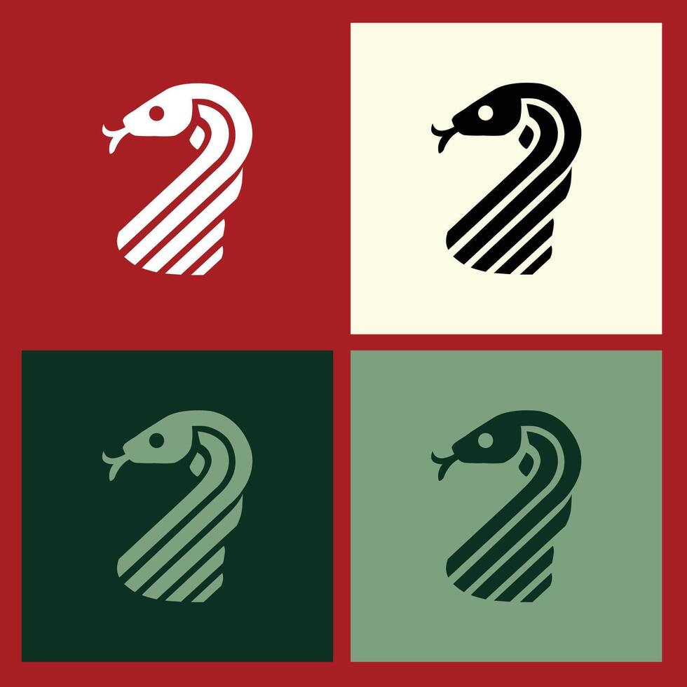 Chinese New Year Wooden Snake Outline Logo, Symbolizing Fortune and Transformation with a Clean and Contemporary Design for Cultural Celebrations vector