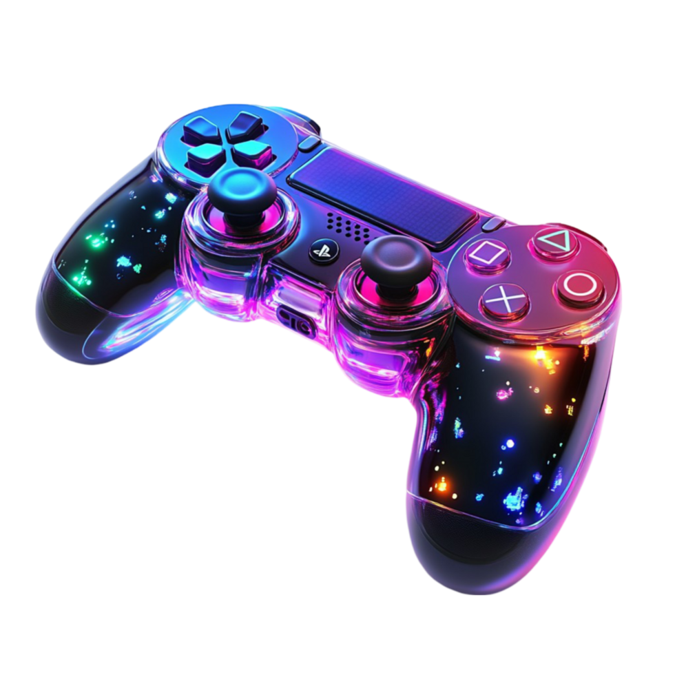 A game controller with glowing lights png