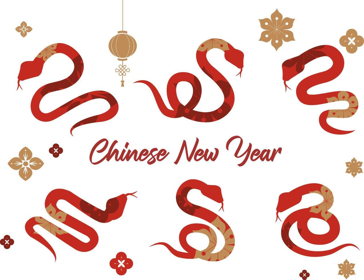 Set of snake chinese element object for icon and decoration designGRAPHIC GONG XI 001 vector
