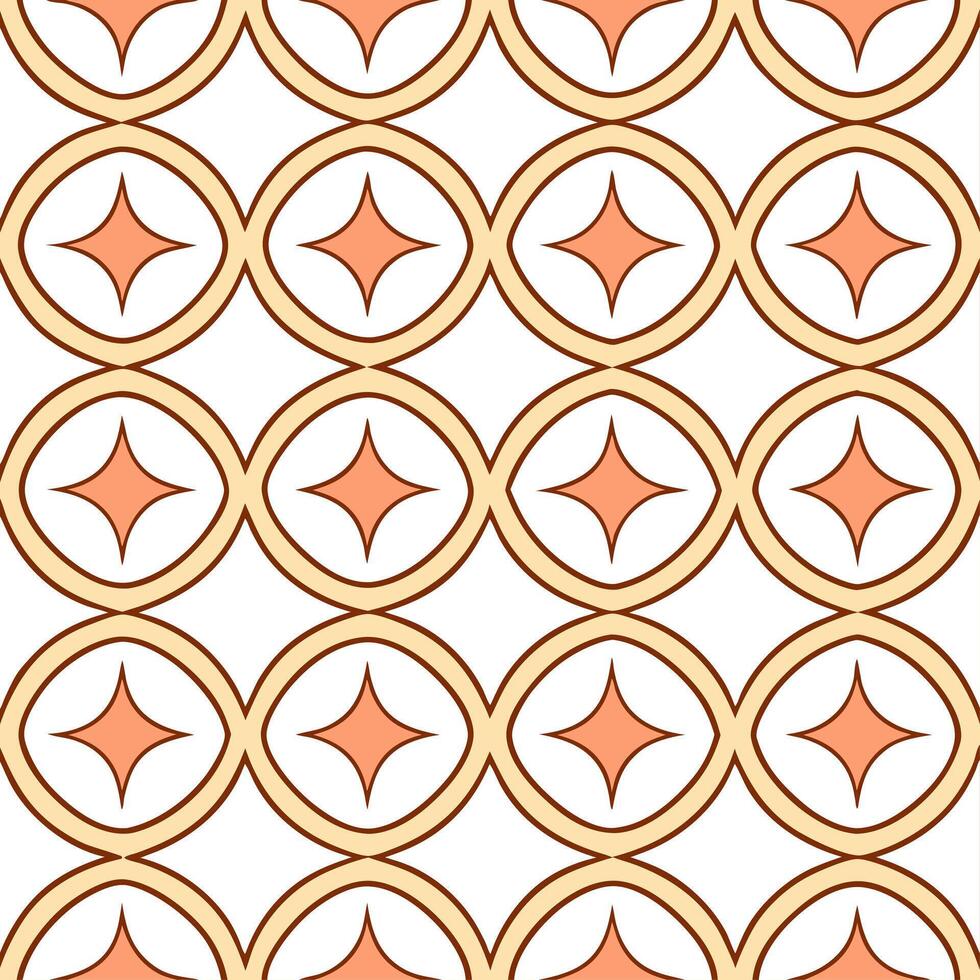Retro abstract shapes seamless tile pattern vintage isolated white background perfect for nostalgic branding and home textiles vector