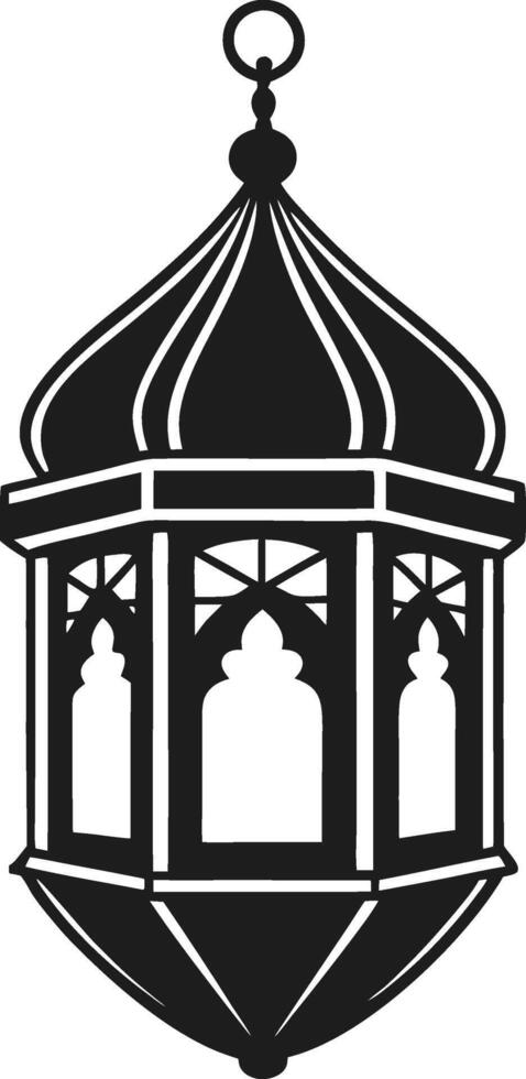 Traditional Lantern Silhouette - Ornamental Illustration vector