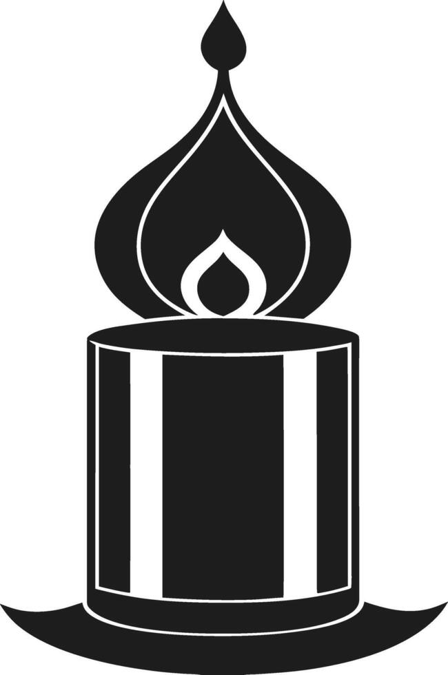 Candle Silhouette with Decorative Flame - Illustration vector