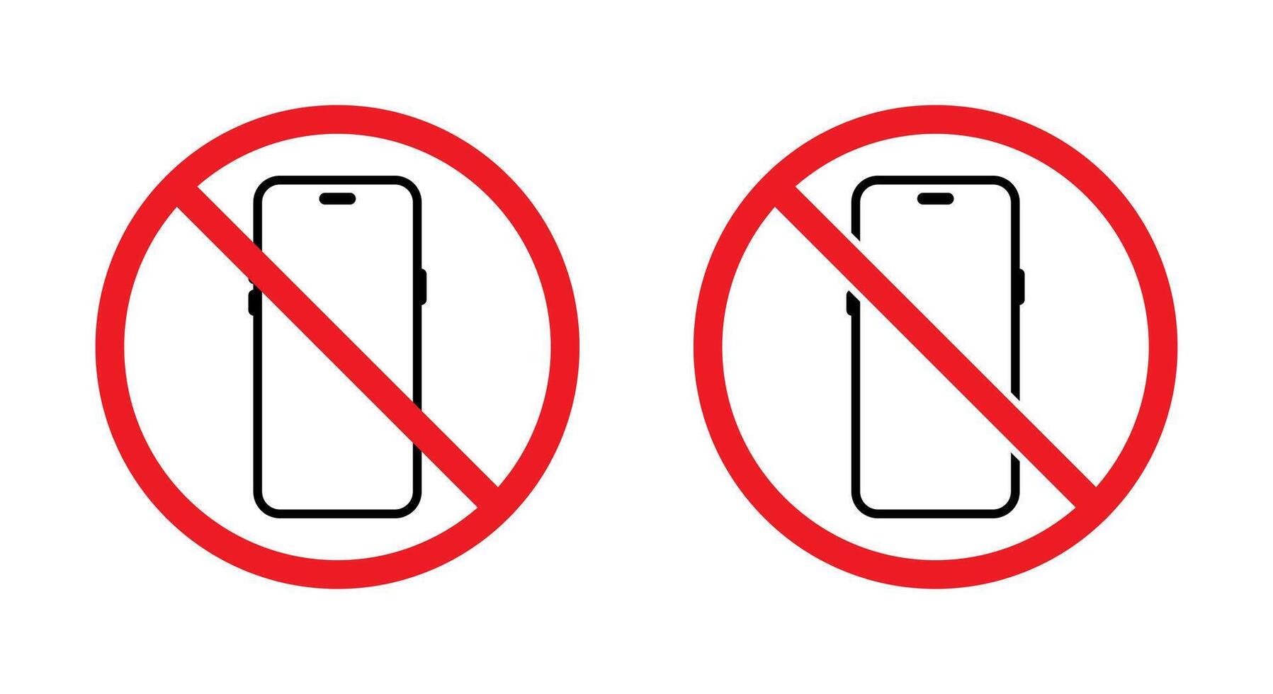 Smartphone prohibition area sign icon. Mobile phone forbidden zone symbol vector