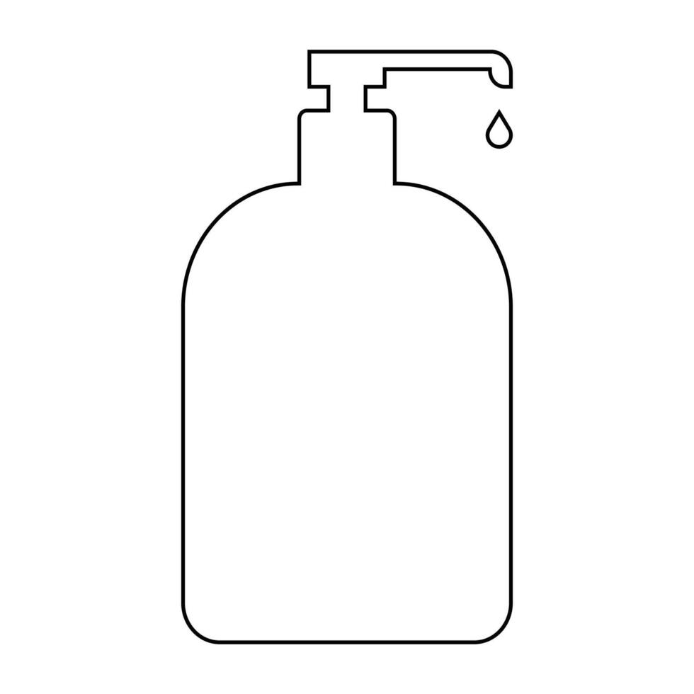 handwash bottle outline vector