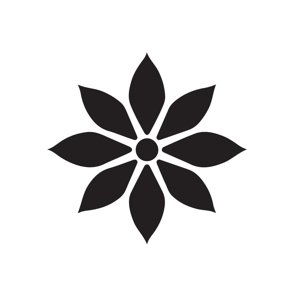 A black and white flower symbol on a white background vector