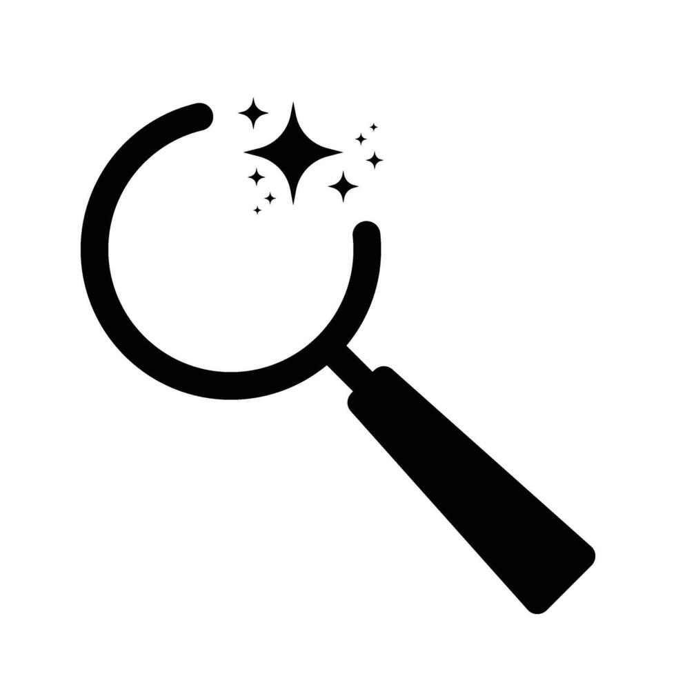 Ai search icon. Searching analysis by Machine learning. Artificial intelligence technology. Search magnifying glass vector