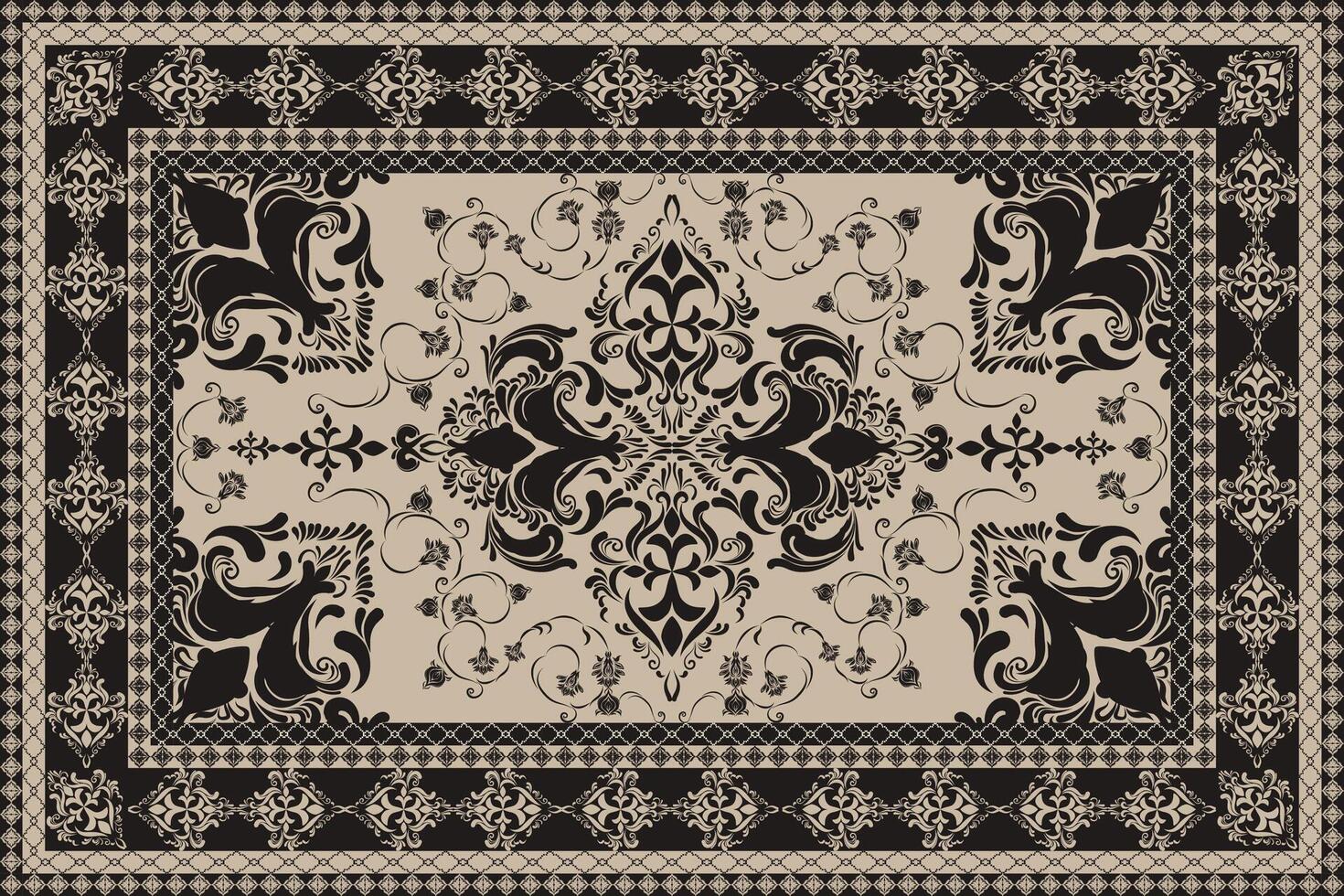 Persian rug traditional design, tribal texture. Easy to edit and change colors. carpet vector