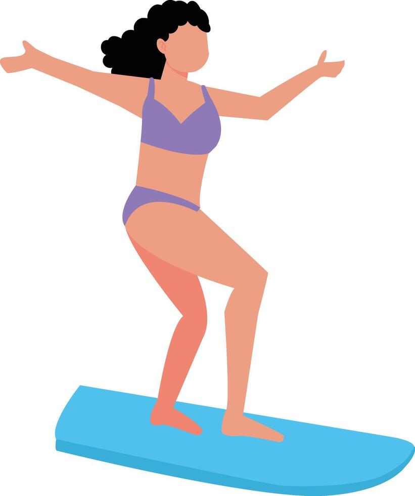 Surfer Character with Cartoon Design vector