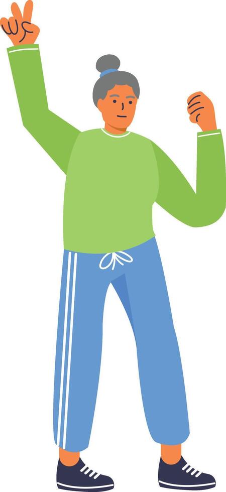 Illustration of Active Elderly People on White Background vector