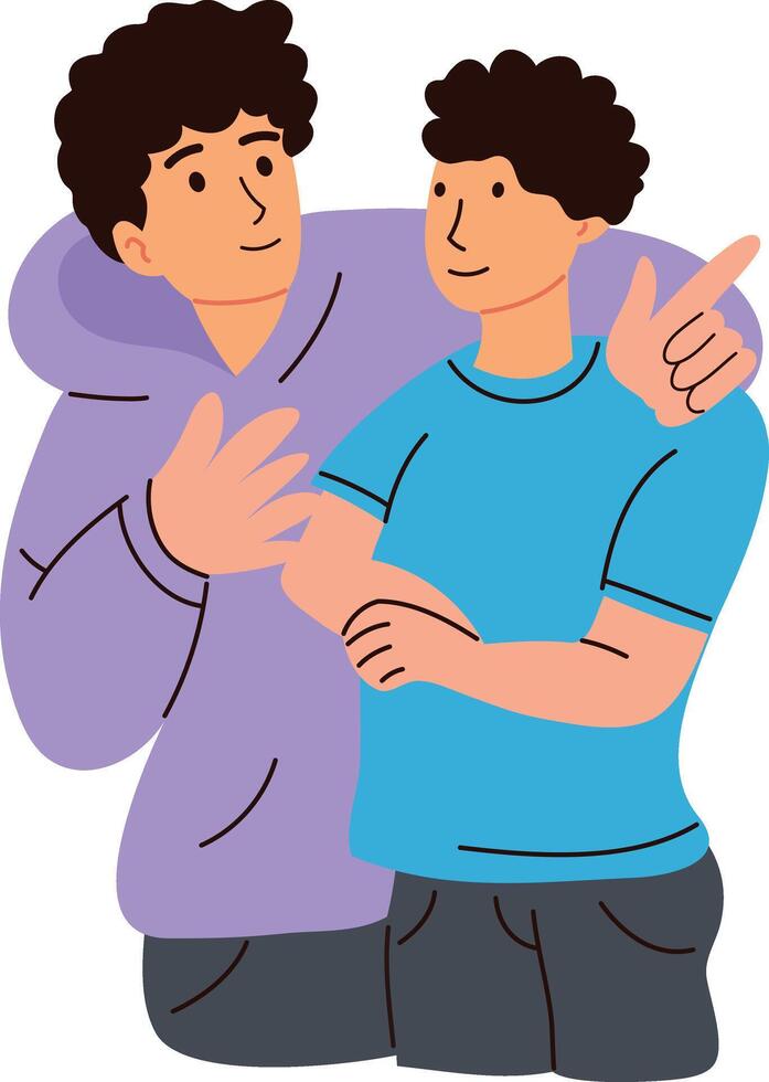 National Friendship Day with Cartoon Design vector