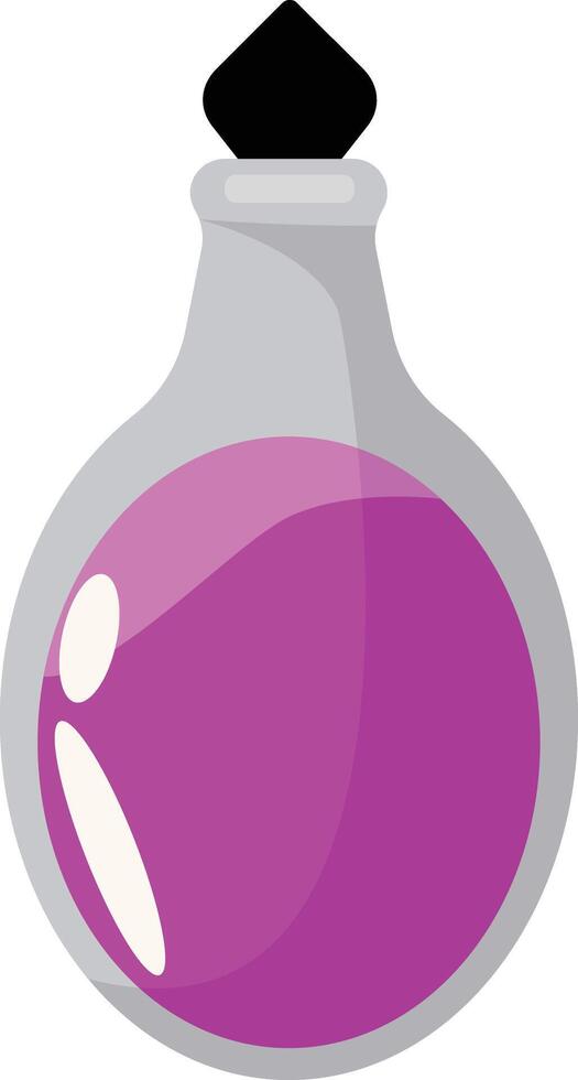 Potion Bottle Clipart with Purple Color vector
