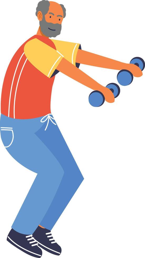 Character of Active Elderly People vector