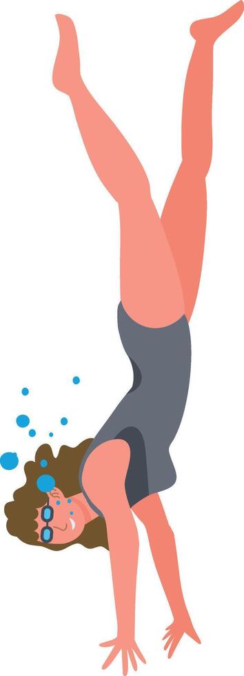 Illustration of People Swimming Activity in Flat Design vector