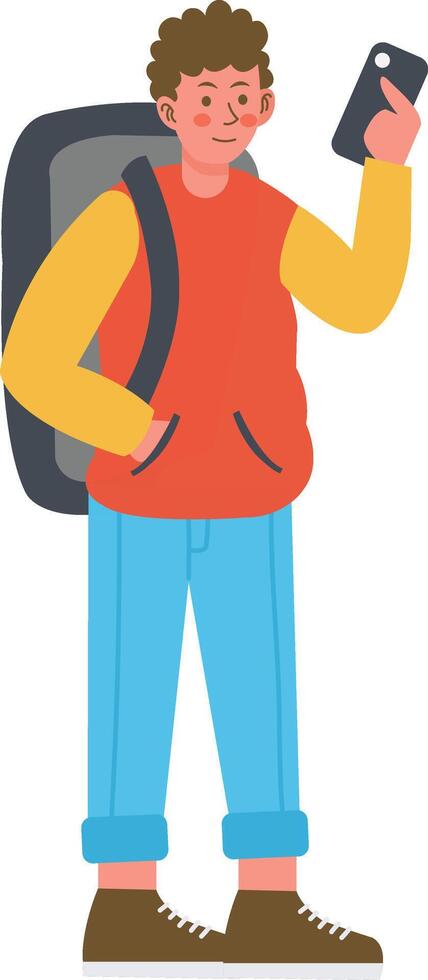 Tourist Character with Cartoon Design vector