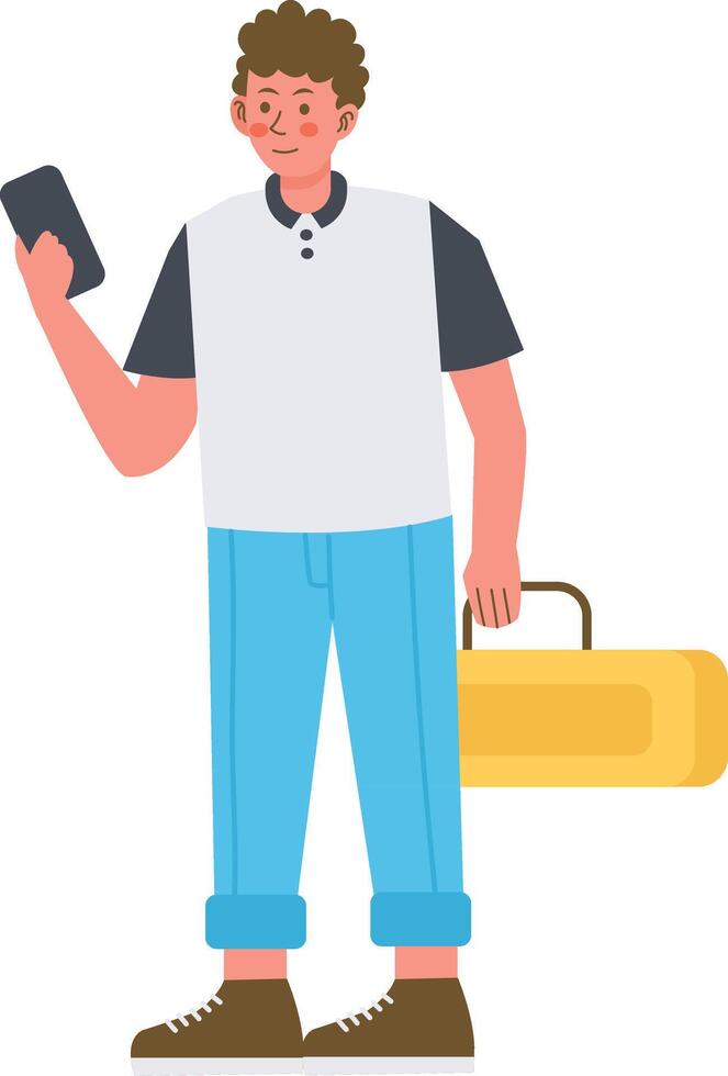 Tourist Character with Simple Design vector