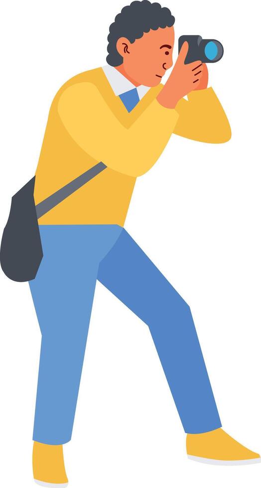 World Photography Day People Illustration with Cartoon Design vector