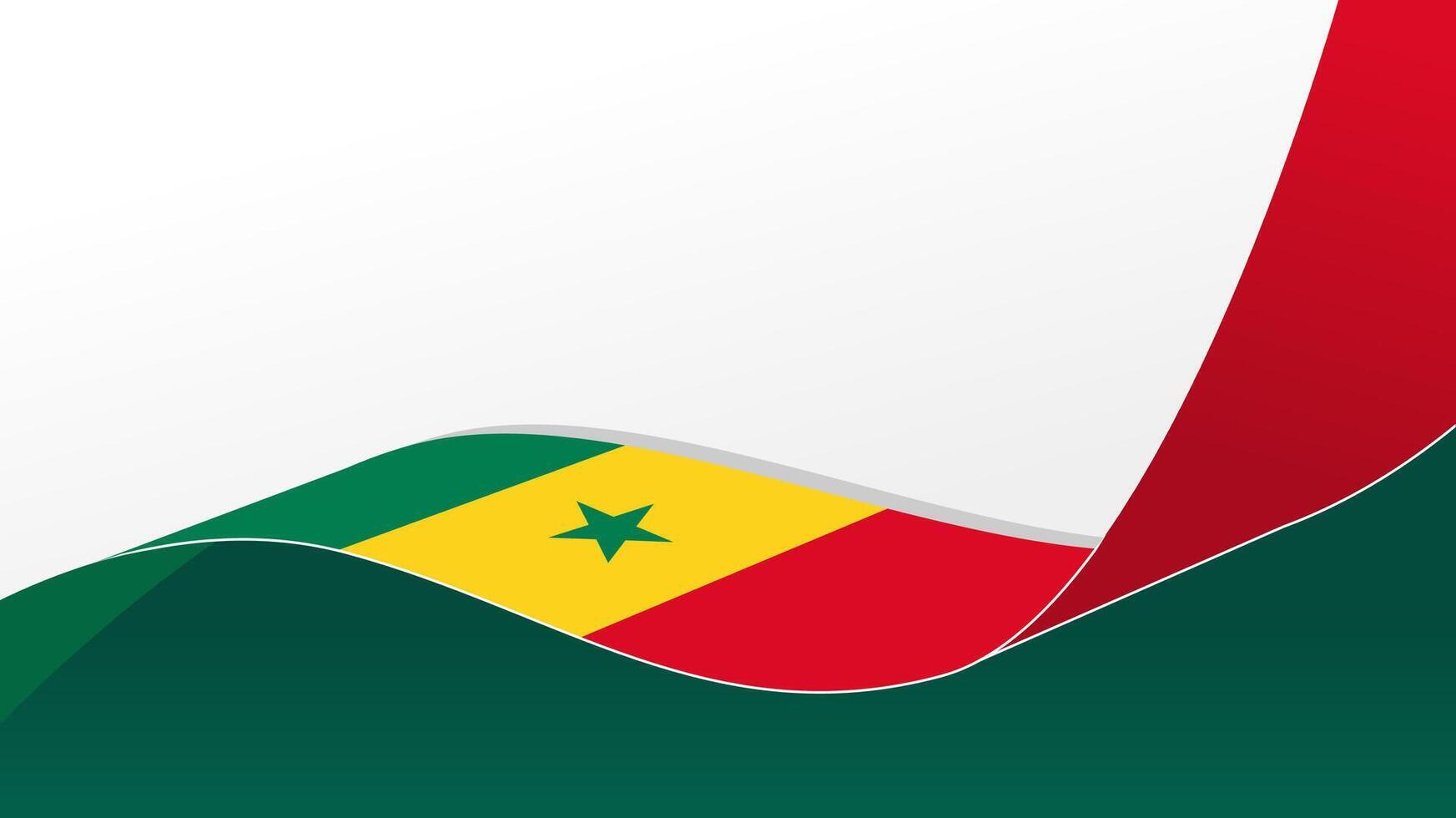 Wavy flag of senegal. for national day poster design vector