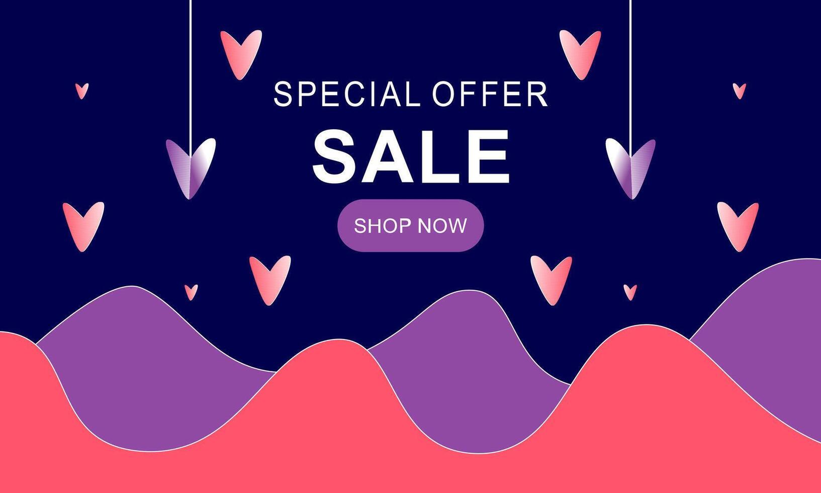Flat valentine's day with blue background vector