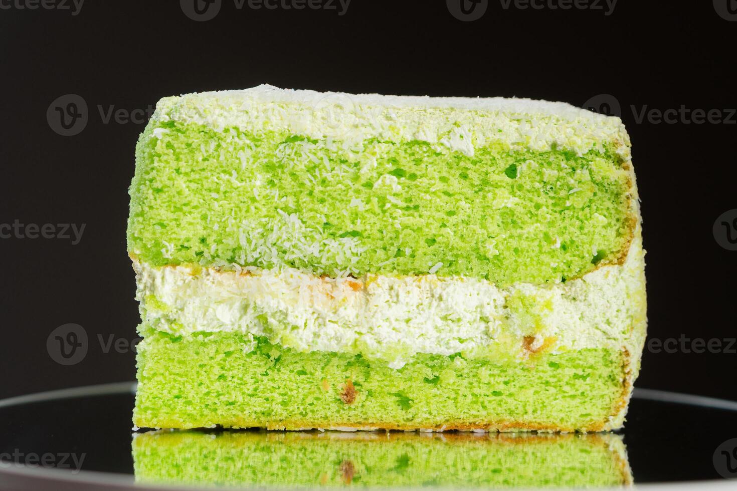 Vibrant Green Layer Cake Slice photo