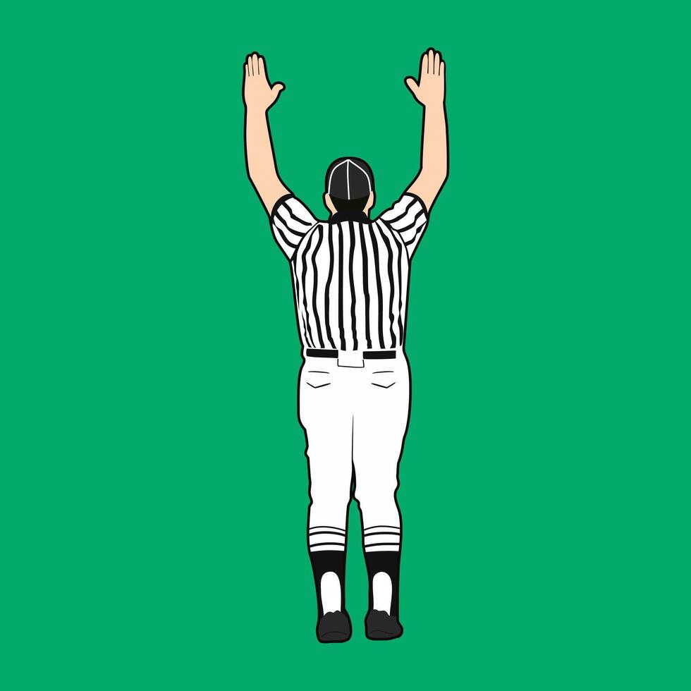 Touchdown referee illustration, American football, super bowl vector