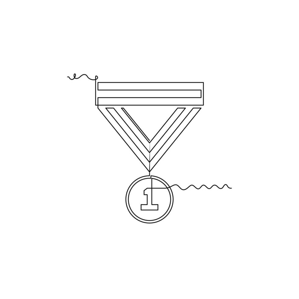 one line art medal illustration. line art, one continuous line, simple, hand drawn and sketch style. for icons, symbols, signs or logos vector