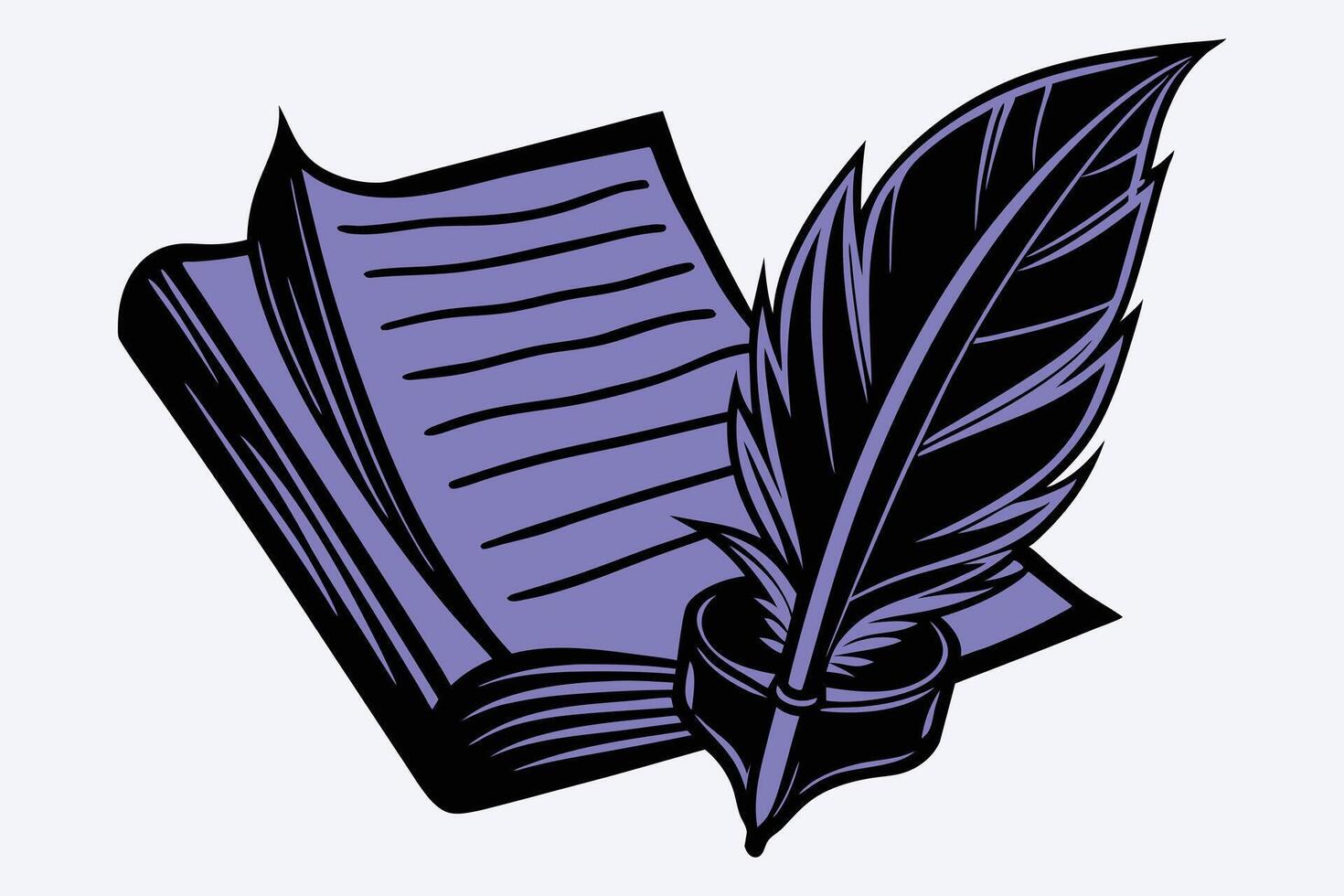 a feather pen white background vector