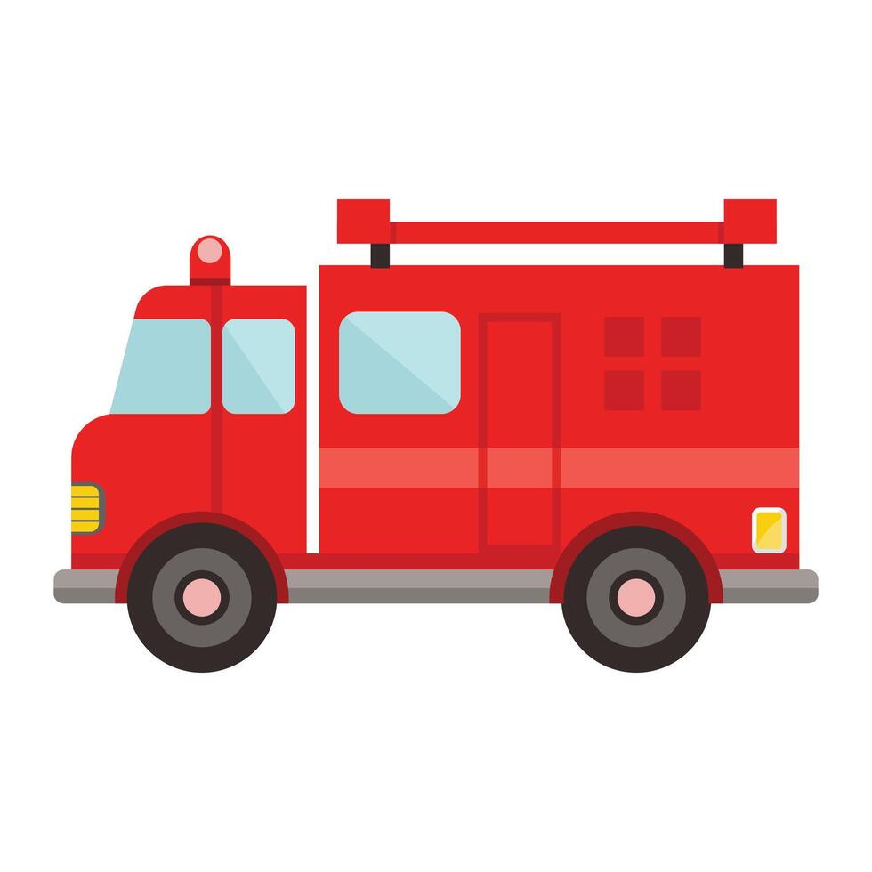 Illustration of fire truck isolated on white vector