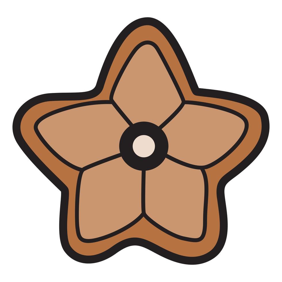 Hand Drawing of Star-Shaped Cookie vector