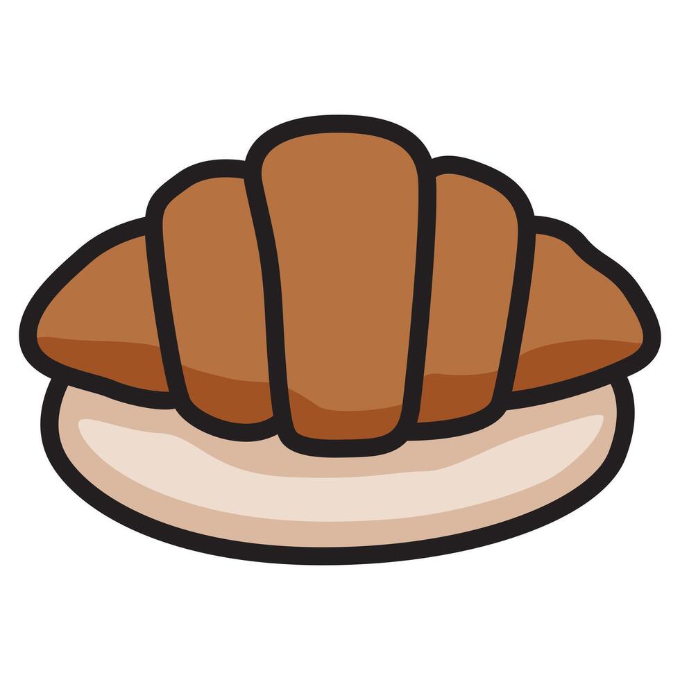 Hand Drawing of Croissant with Golden and Flaky Details vector
