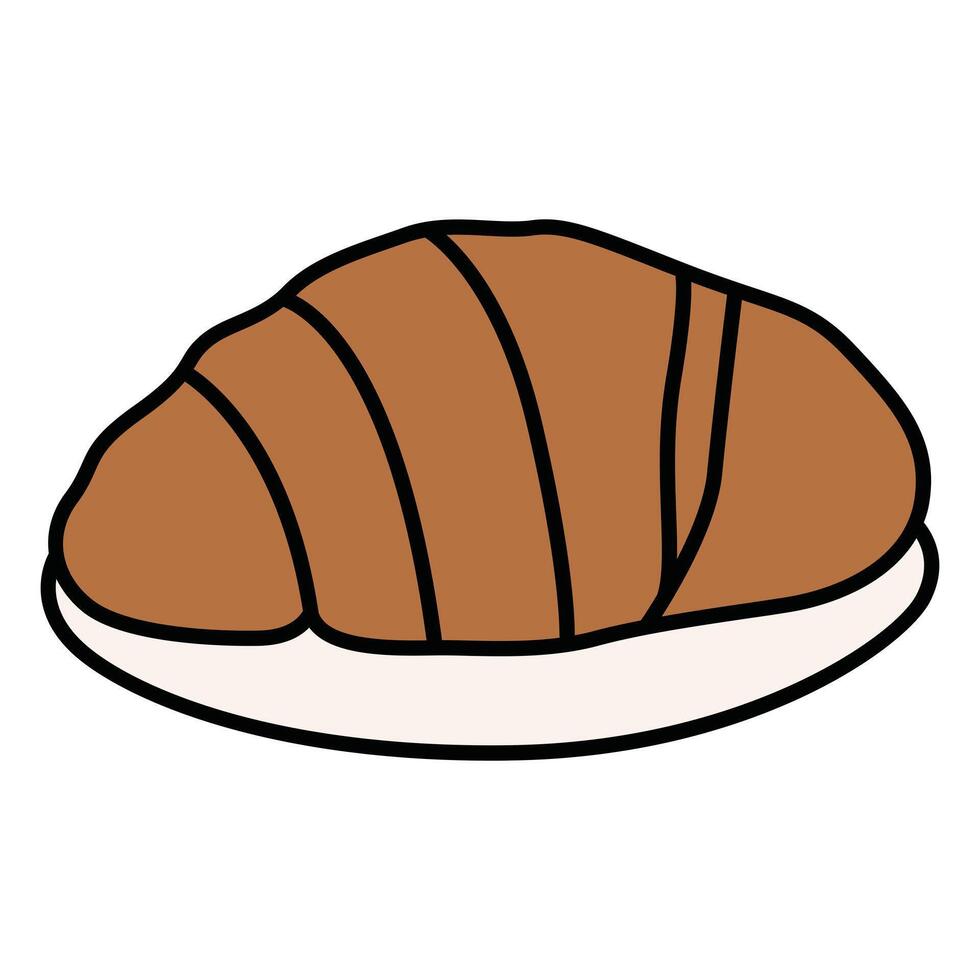 Hand Drawing of Croissant with Flaky vector