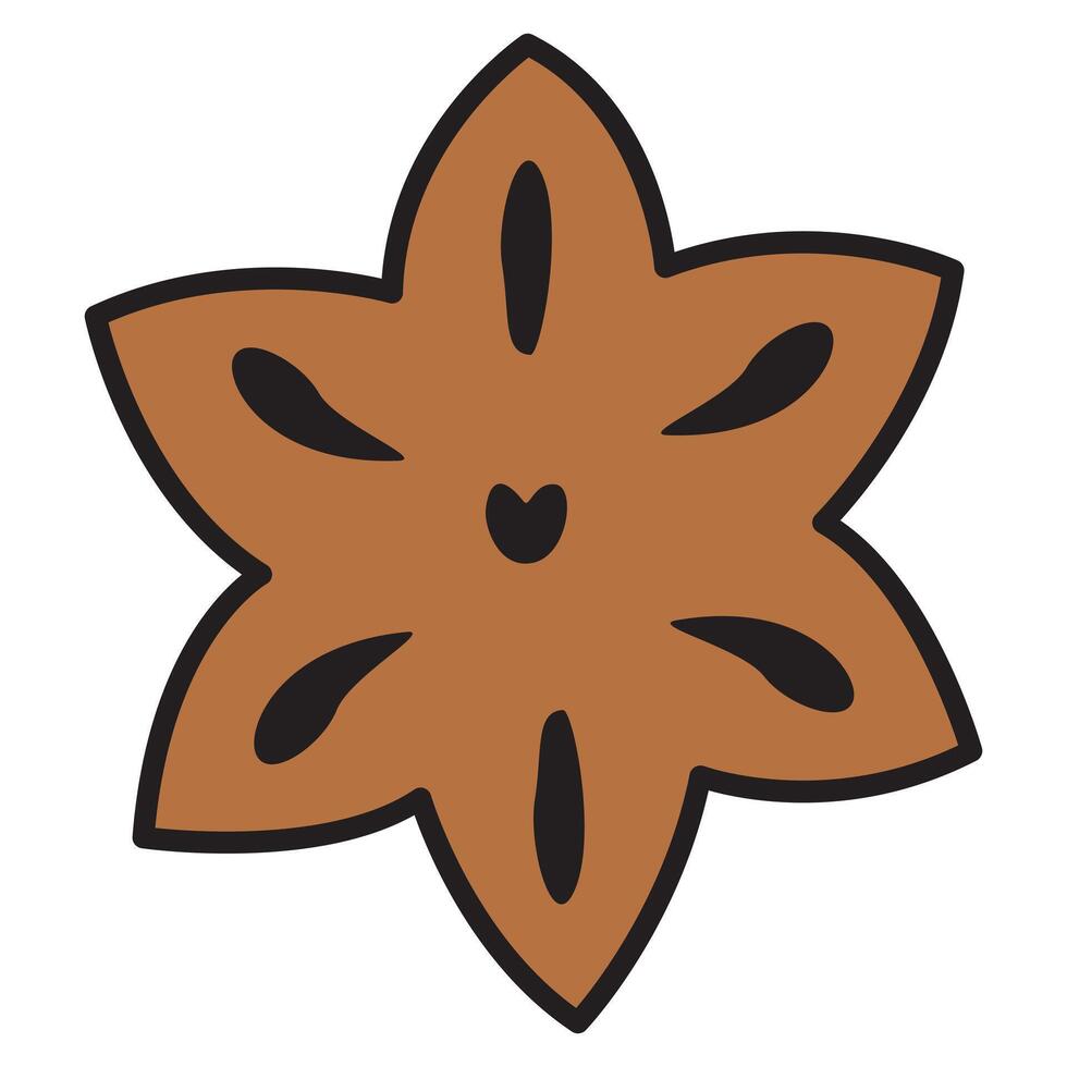 Star-Shaped Cookie with Sweet Details vector