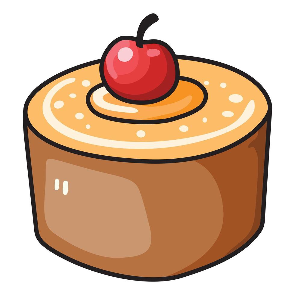 Hand Drawing of Mini Cake with Sweet and Delightful Details vector