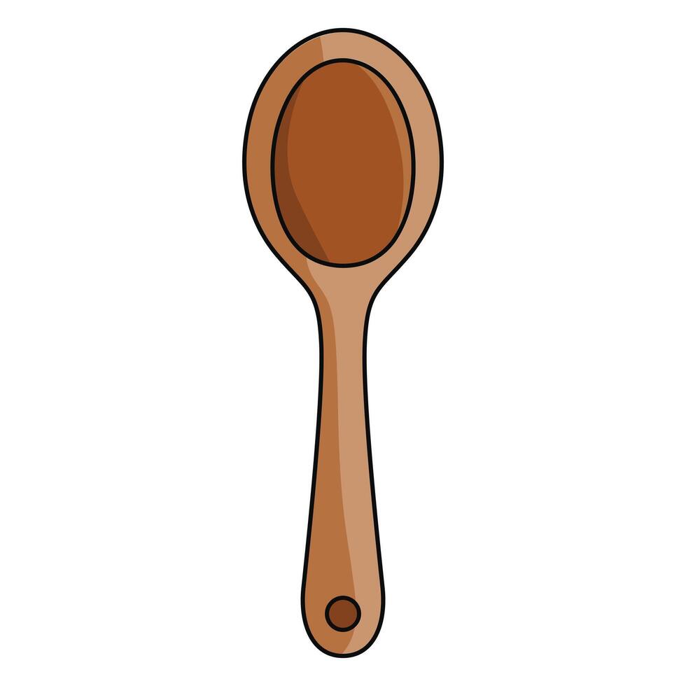Hand Drawing of Wooden Spoon with Rustic Charm vector