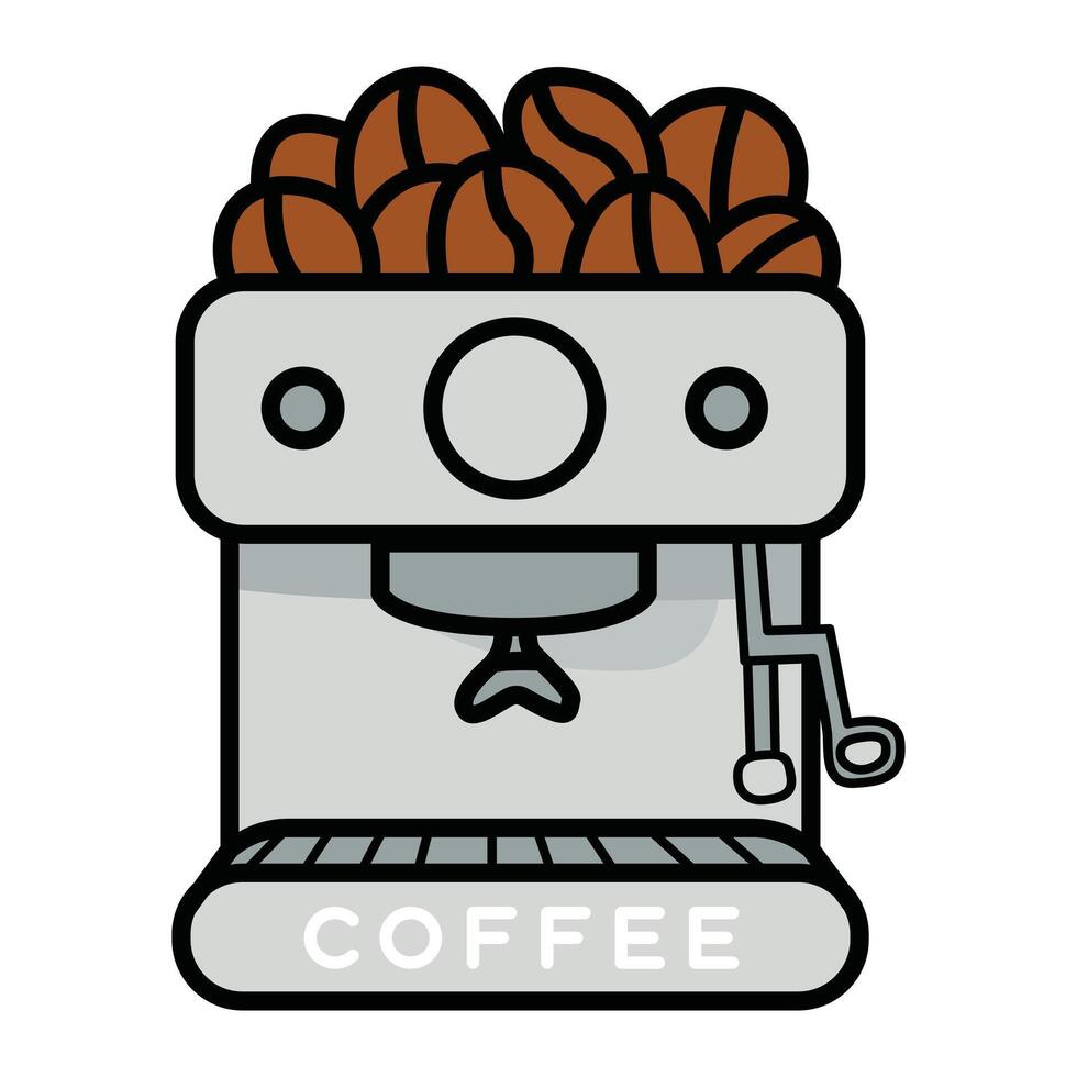 Hand Drawing of Coffee Machine with Sleek and Modern Details vector