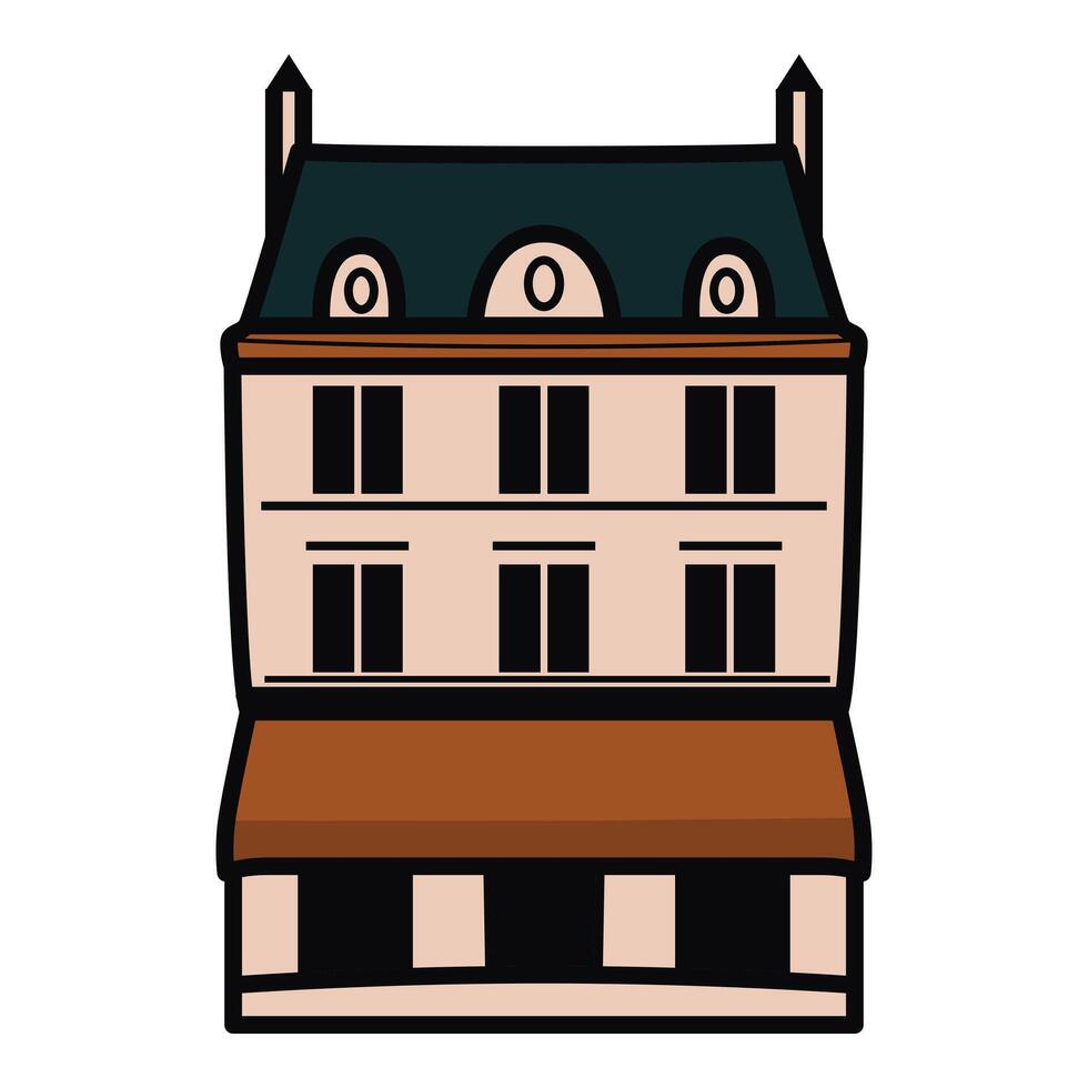 Hand Drawing of House with Cozy Features vector