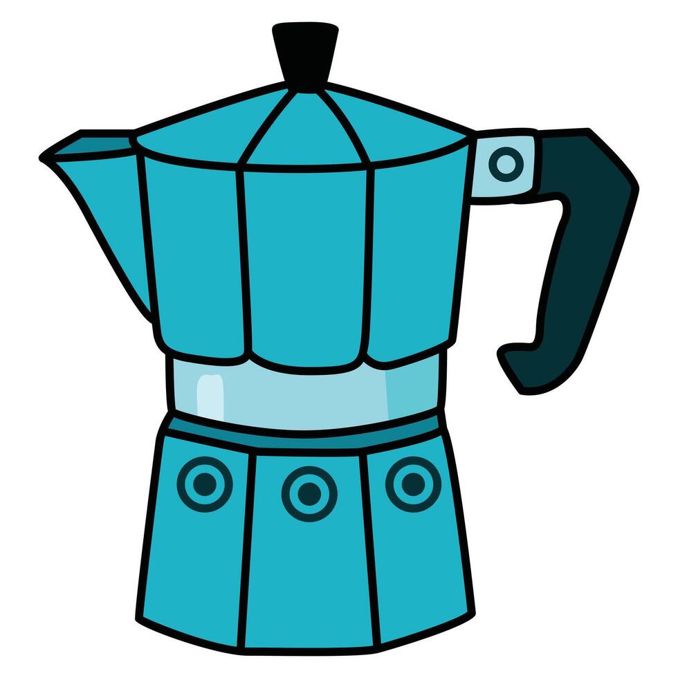 Electrical Coffee Kettle with Sleek and Modern Details vector