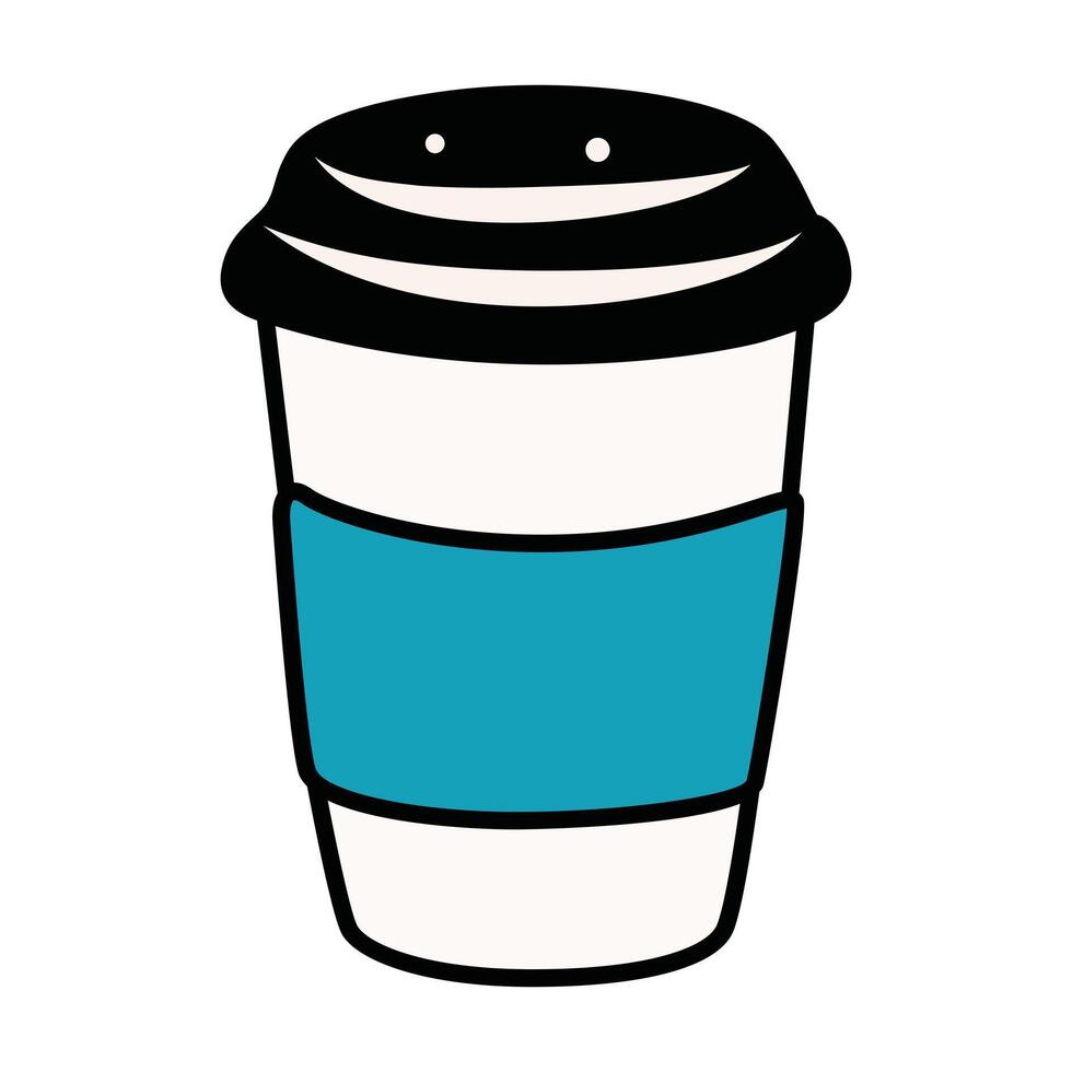 Hand Drawing of Paper Cup of Coffee with Inviting Details vector